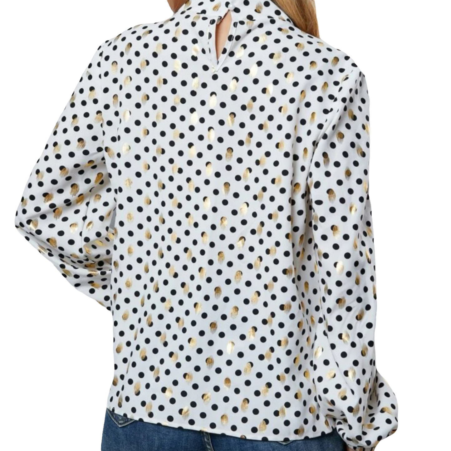 Blusa con estampado de lunares