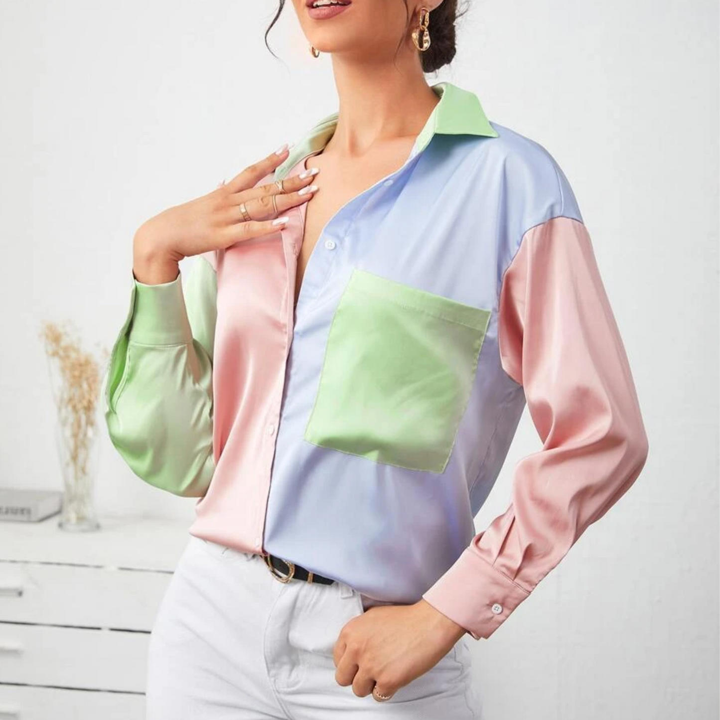 Blusa de hombros caídos Oversize