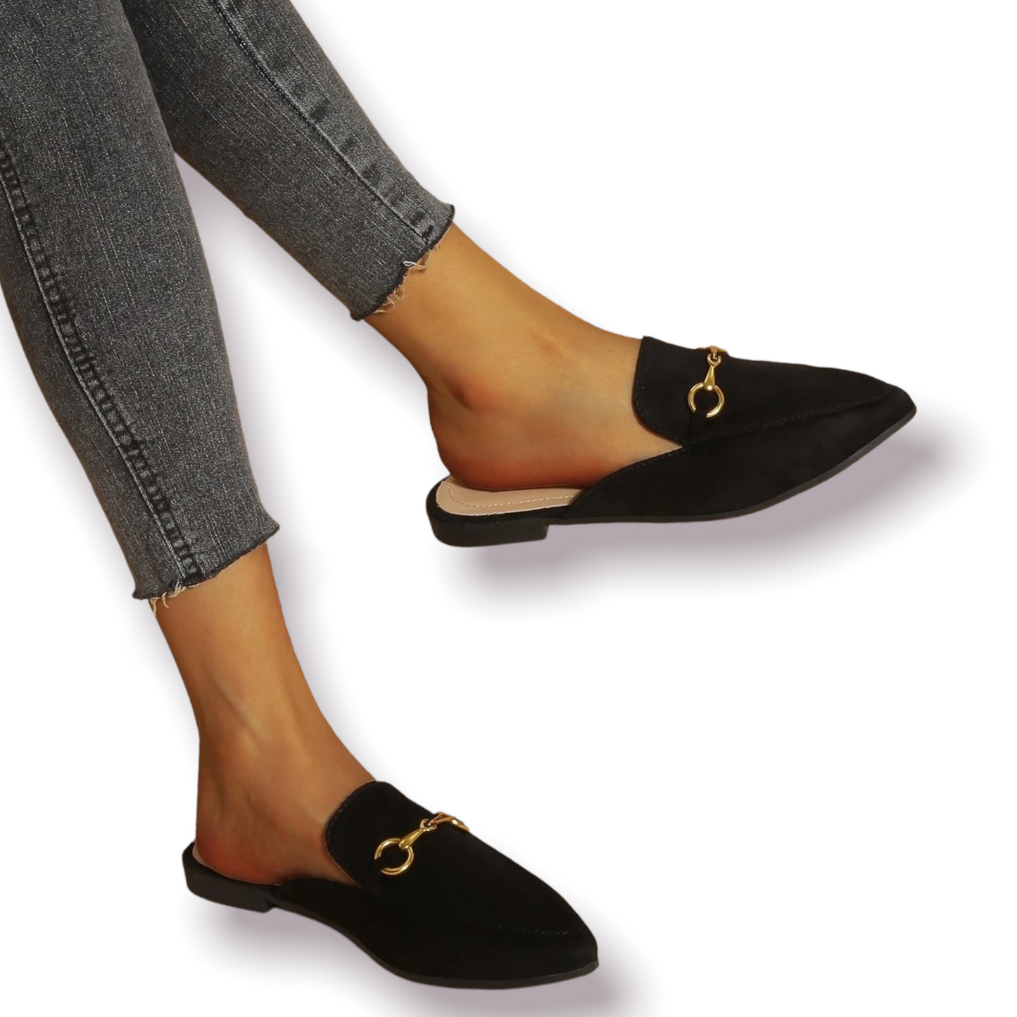 Flats negros con hebilla