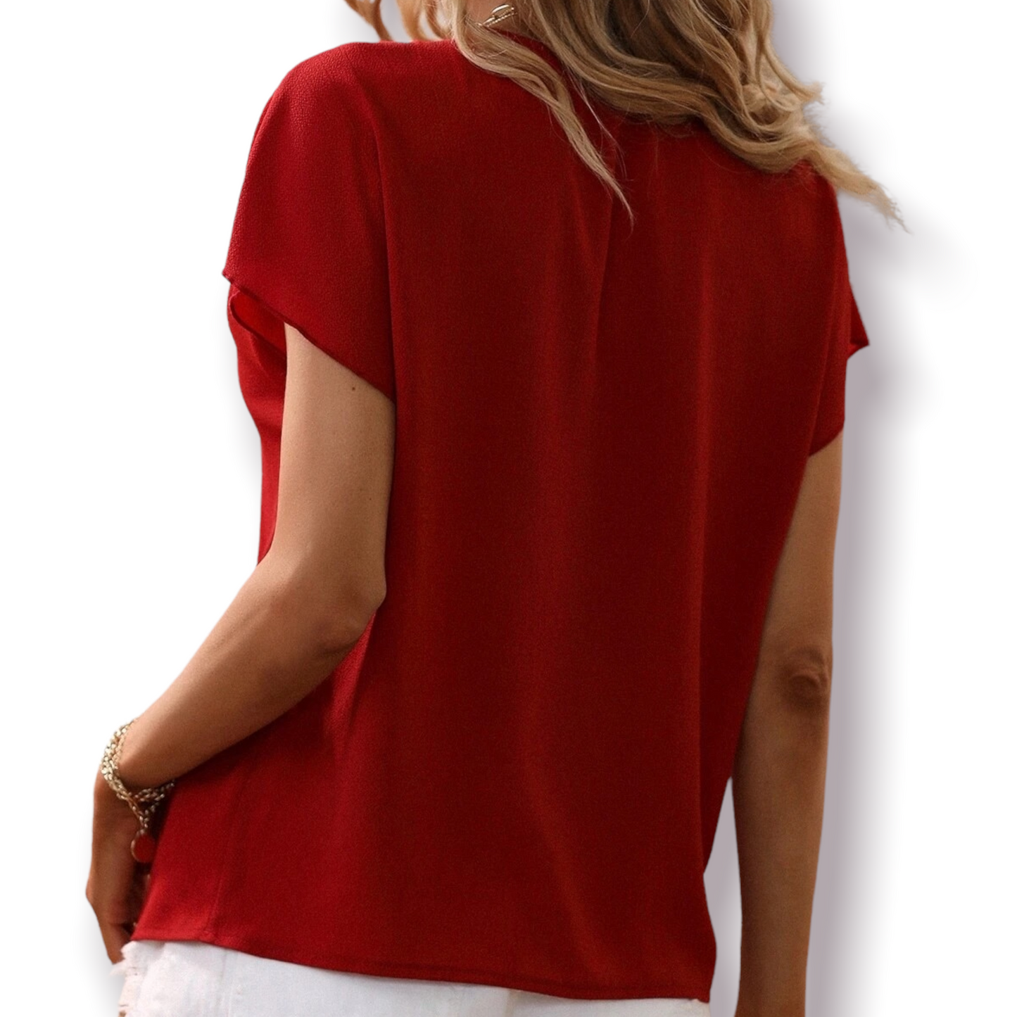 Blusa con abertura en cuello - color burdeos