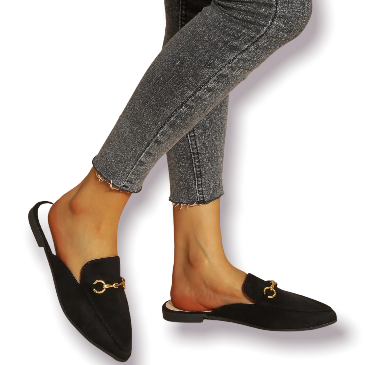 Flats negros con hebilla