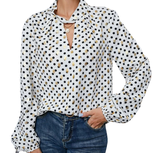 Blusa con estampado de lunares